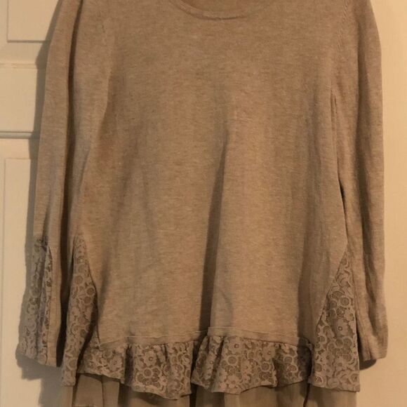 Shabby Chic Toupe Long-Sleeved Shirt - Picture 1 of 4